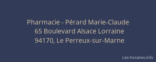 Pharmacie - Pérard Marie-Claude