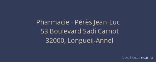 Pharmacie - Pérès Jean-Luc