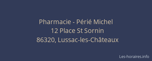 Pharmacie - P&eacute;ri&eacute; Michel