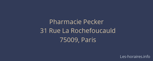 Pharmacie Pecker