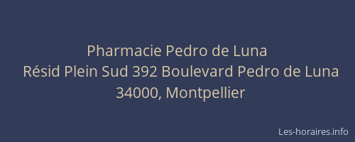 Pharmacie Pedro de Luna