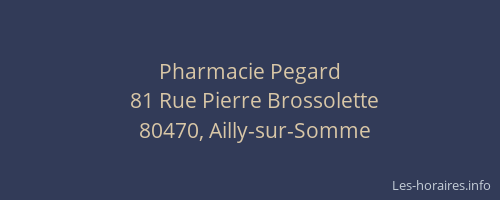 Pharmacie Pegard