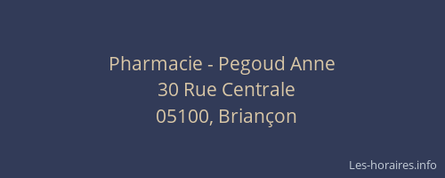 Pharmacie - Pegoud Anne