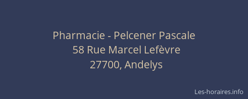 Pharmacie - Pelcener Pascale