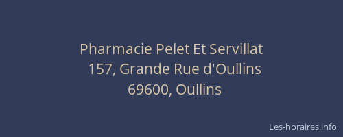 Pharmacie Pelet Et Servillat