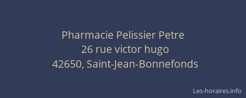 Pharmacie Pelissier Petre