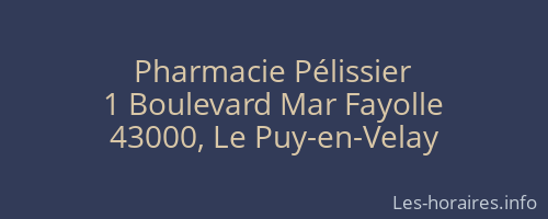 Pharmacie Pélissier