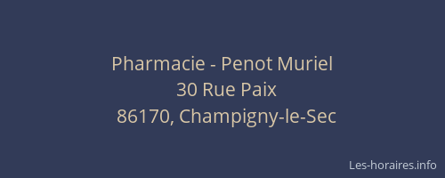 Pharmacie - Penot Muriel