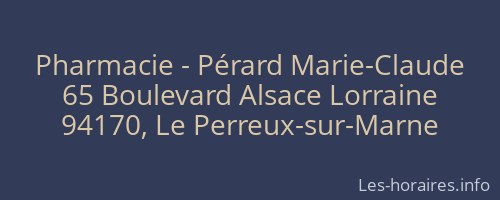Pharmacie - Pérard Marie-Claude