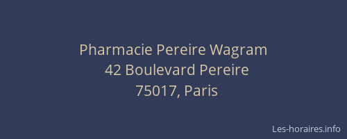 Pharmacie Pereire Wagram