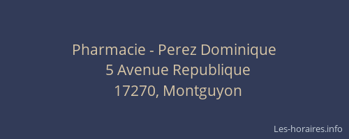 Pharmacie - Perez Dominique