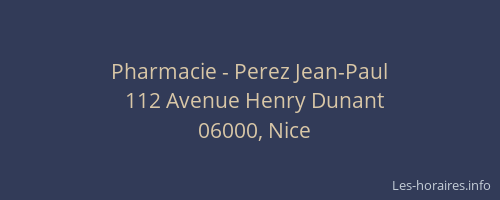 Pharmacie - Perez Jean-Paul
