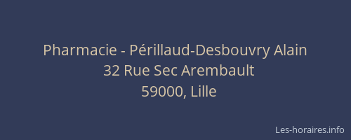 Pharmacie - Périllaud-Desbouvry Alain