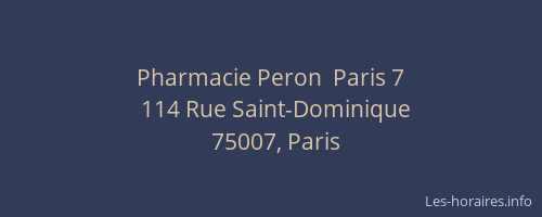 Pharmacie Peron  Paris 7
