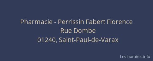 Pharmacie - Perrissin Fabert Florence