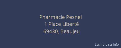 Pharmacie Pesnel