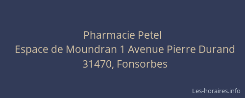 Pharmacie Petel