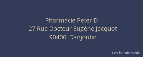 Pharmacie Peter D