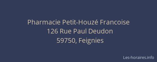 Pharmacie Petit-Houzé Francoise