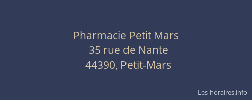 Pharmacie Petit Mars