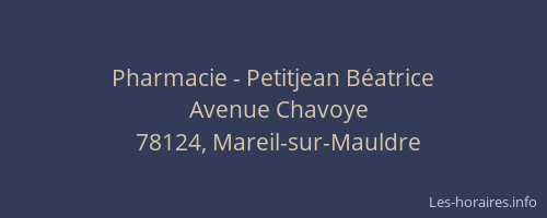 Pharmacie - Petitjean B&eacute;atrice