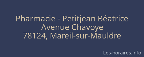 Pharmacie - Petitjean Béatrice
