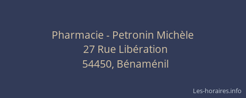 Pharmacie - Petronin Michèle