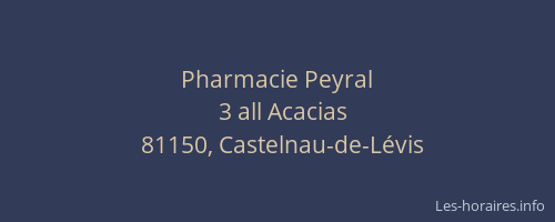 Pharmacie Peyral