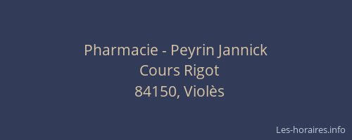 Pharmacie - Peyrin Jannick