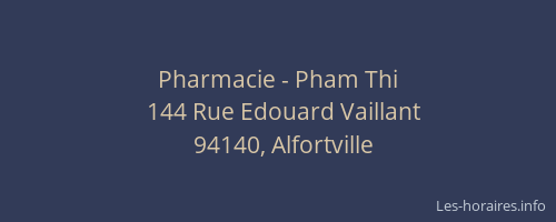 Pharmacie - Pham Thi