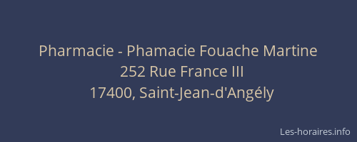 Pharmacie - Phamacie Fouache Martine