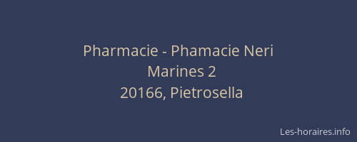 Pharmacie - Phamacie Neri
