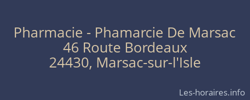 Pharmacie - Phamarcie De Marsac