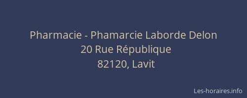 Pharmacie - Phamarcie Laborde Delon