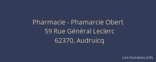 Pharmacie - Phamarcie Obert
