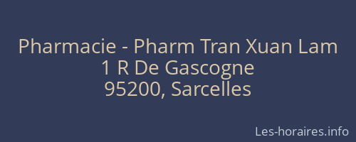 Pharmacie - Pharm Tran Xuan Lam