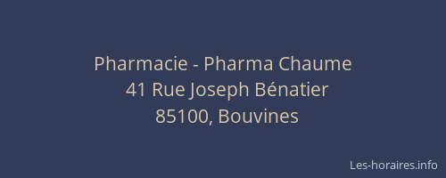 Pharmacie - Pharma Chaume