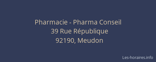 Pharmacie - Pharma Conseil