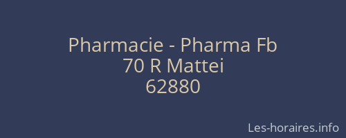 Pharmacie - Pharma Fb