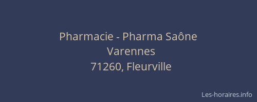 Pharmacie - Pharma Sa&ocirc;ne