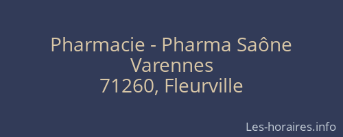 Pharmacie - Pharma Saône