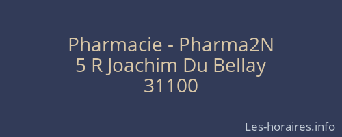 Pharmacie - Pharma2N