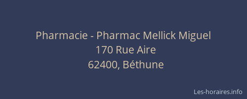 Pharmacie - Pharmac Mellick Miguel