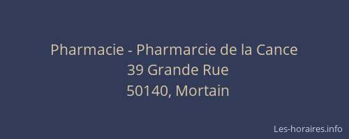 Pharmacie - Pharmarcie de la Cance