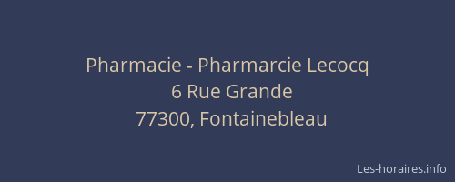 Pharmacie - Pharmarcie Lecocq