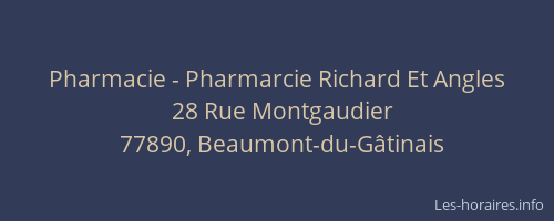 Pharmacie - Pharmarcie Richard Et Angles