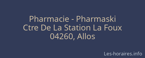 Pharmacie - Pharmaski