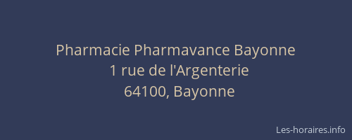 Pharmacie Pharmavance Bayonne