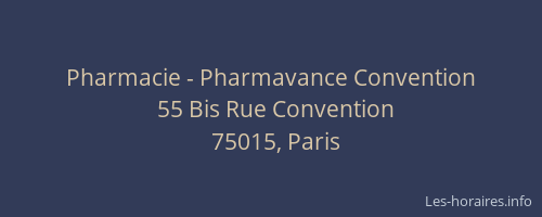 Pharmacie - Pharmavance Convention