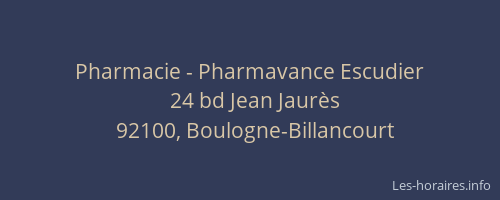 Pharmacie - Pharmavance Escudier